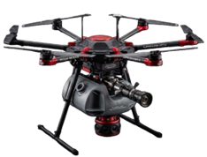 Drone with a suspended 360-degree camera